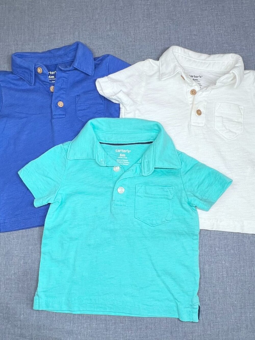 Carter's Lot of 3 Baby Boys Polo Shirts Size 6m